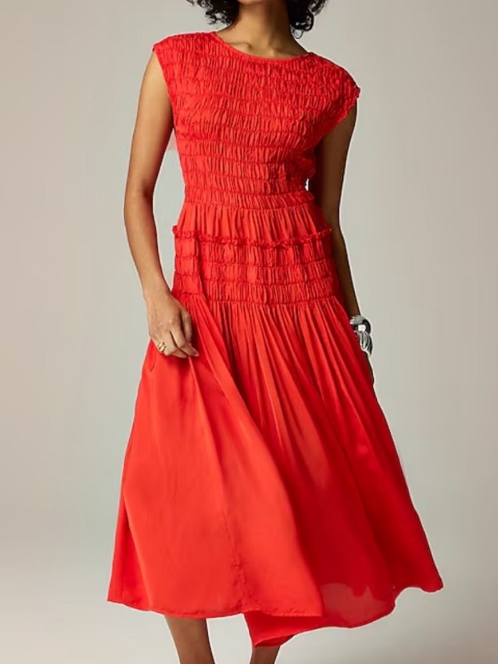 J. Crew Maude Dress Drapey Viscose Red Large